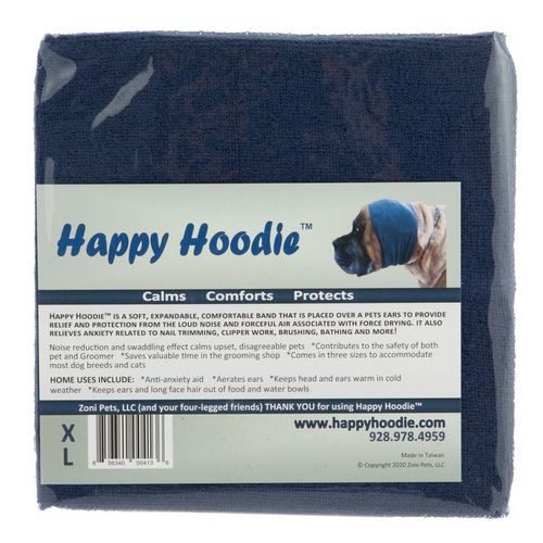 Groom Professional Happy Hoodie XL - opaska na uszy dla dużego psa, granatowa