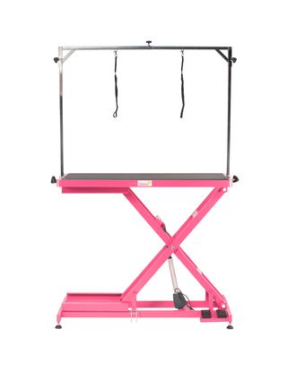 Blovi Callisto Pink - stół z podnośnikiem elektrycznym, blat 125cm x 65cm, różowy