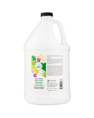 Pet Silk Vegan Aloe Vera Oatmeal Conditioner - nawilżająca i łagodząca odżywka dla psa i kota, z aloesem i owsem, koncentrat 1:16 - 3,8L