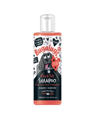 Bugalugs Flea & Tick Shampoo - szampon przeciw pchłom i kleszczom dla psa, z olejkiem Neem - 250ml