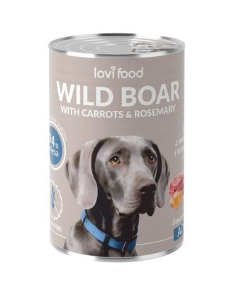 Lovi Food Wild Boar with Carrots 400g - mokra karma dla psa, z dzikiem, marchewką i rozmarynem