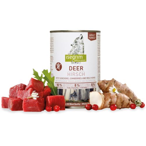 Isegrim Adult Deer & Sunchoke - mokra karma dla psów dorosłych z jeleniem, topinamburem i borówkami, 400g