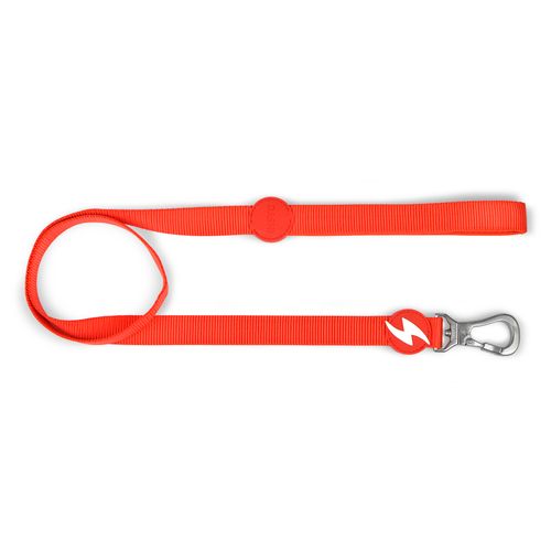 Dashi Solid Leash Red 120cm - miejska smycz dla psa, nylonowa, czerwona