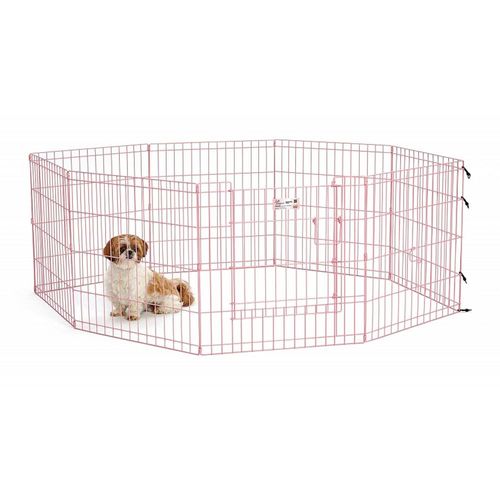 MidWest Life Stages Pink Exercise Pen - różowy kojec dla szczeniaka, małego psa, panel 61x61cm