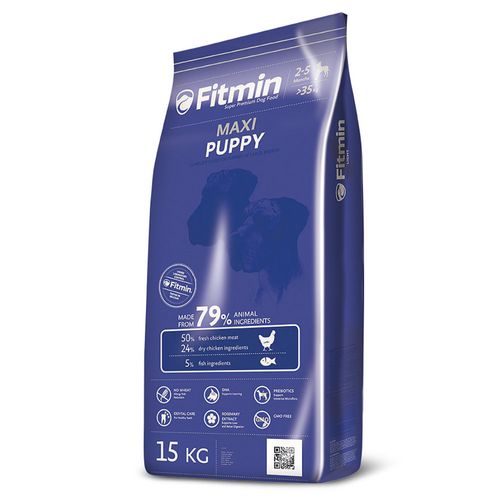 Fitmin Maxi Puppy 15kg - pełnowartościowa karma dla szczeniąt oraz suk ciężarnych i karmiących, dla dużych i olbrzymich ras, z kurczakiem