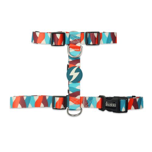 Dashi Mojo Back Harness - regulowane szelki guard dla psa, wzór w kolorowe fale