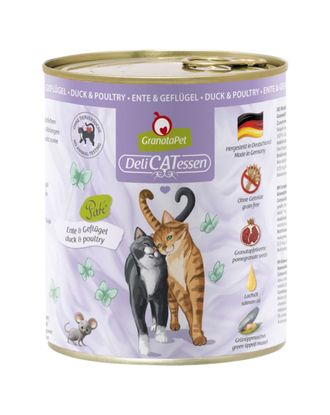 GranataPet DeliCatessen Duck & Poultry - bezzbożowa mokra karma dla kota, kaczka i drób - 800g