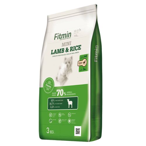 Fitmin Mini Lamb & Rice 14kg - pełnowartościowa monoproteinowa karma dla psów, z jagnięciną i ryżem