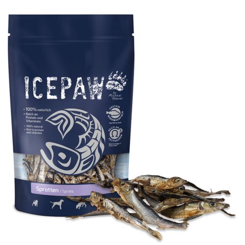 Icepaw Sprats 125g - przysmak dla psa, 100% suszone szprotki