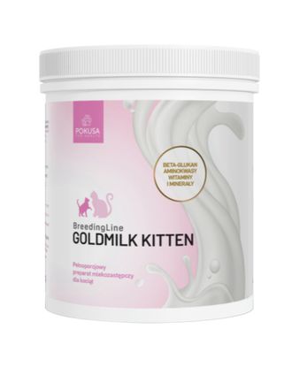 Pokusa BreedingLine GoldMilk Kitten - pełnoporcjowy preparat mlekozastępczy dla kociąt, od pierwszego dnia życia, bogaty w witaminy i minerały