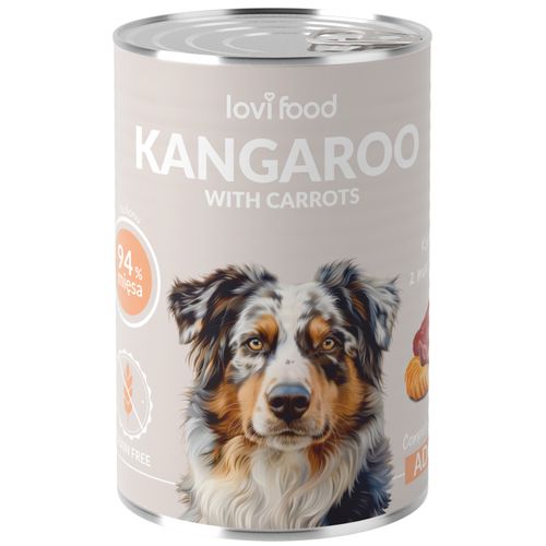 Lovi Food Kangaroo with Carrots 400g - mokra karma dla psa, z kangurem i marchewką