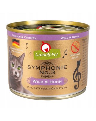 GranataPet Symphonie No.3 - wysokomięsna karma dla kota, dziczyzna i kurczak - 6x 200g