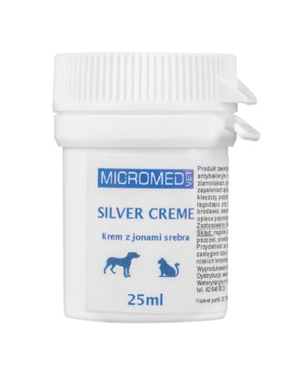 Micromed Vet Silver Creme - krem leczniczy dla zwierząt, z jonami srebra oraz ekstraktem z nagietka - 25ml