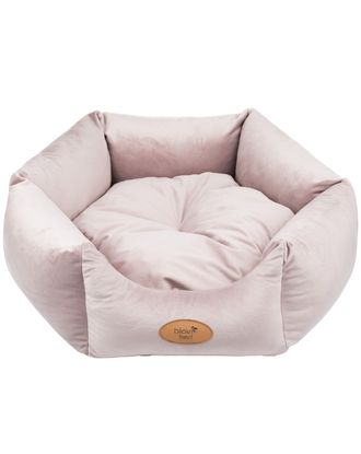 Blovi Bed Velur Love Pink L - eleganckie welurowe legowisko dla psa i kota, heksagon brudny róż