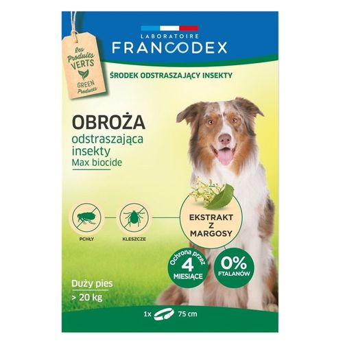 Francodex Repellent Collar - obroża przeciw insektom dla dużych psów powyżej 20kg (75cm)