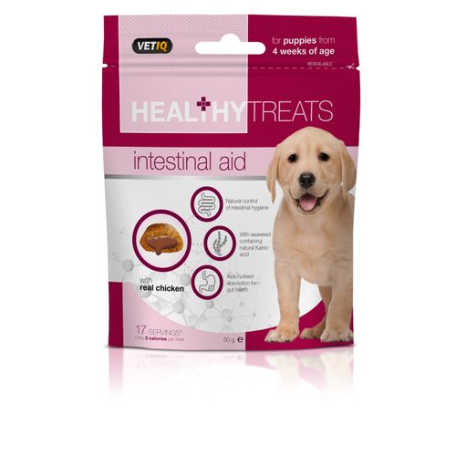 VetIQ Healthy Treats Intestinal Aid 50g - przysmaki dla szczeniaka, wsparcie układu pokarmowego