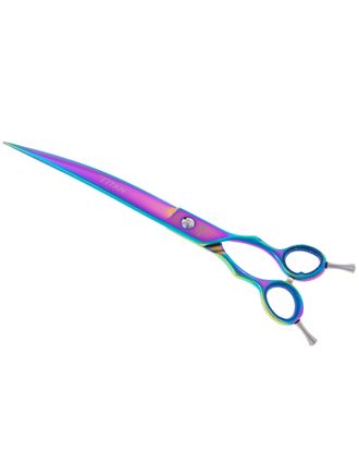 Geib Entree Blue Titan Curved Scissors - wysokiej jakości nożyczki gięte z jednostronnym mikroszlifem i tytanową powłoką