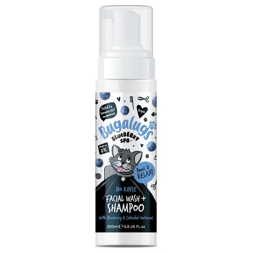 Bugalugs No Rinse Facial Wash & Shampoo for Cats 200ml - suchy szampon dla kota, do mycia okolic pyszczka
