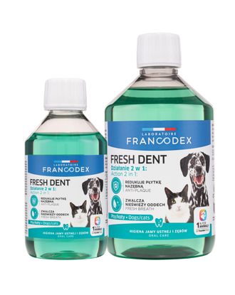 Francodex Fresh Dent 2w1 - płyn do higieny jamy ustnej psów i kotów, z wyciągiem z granatu, dodatek do wody