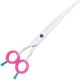P&W Oceane Titanium Lefty Curved Scissors - profesjonalne nożyczki groomerskie dla osób leworęcznych, gięte