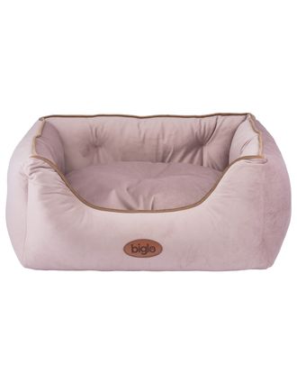 Blovi Bed Velur Love Lux Pink - welurowe legowisko dla psa i kota, z lamówką brudny róż
