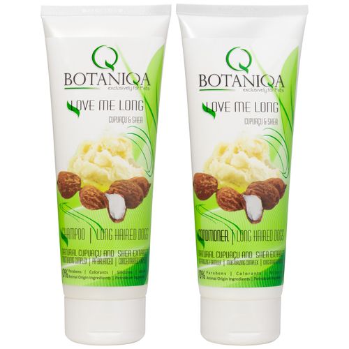 Zestaw kosmetyków Botaniqa: szampon + odżywka Love me Long dla psów długowłosych, 2x250ml