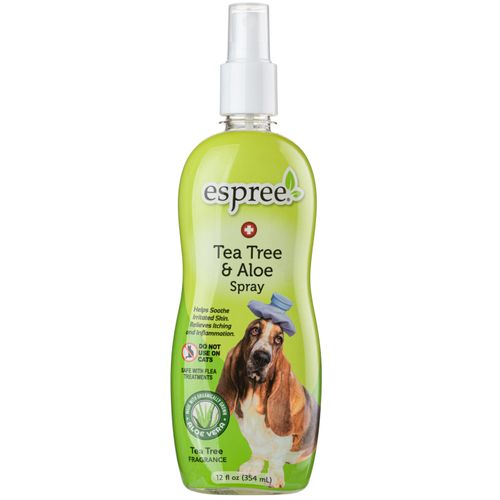 Espreee Tea Tree & Aloe Spray 355ml - spray łagodzący do podrażnionej skóry psa, zmniejszający świąd