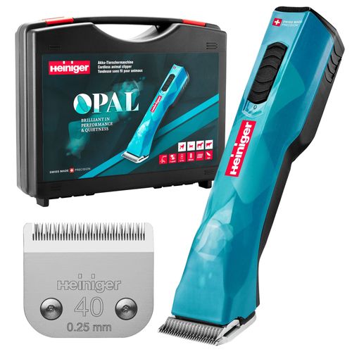 Heiniger Opal 2-Speed Brushless Clipper NEW - profesjonalna, dwubiegowa maszynka bezprzewodowa z ostrzem nr 40 (0,25mm) i walizką