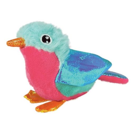 KONG Crackles Tweetz Bird - lekko szeleszczący ptaszek dla kota, mała zabawka z kocimiętką