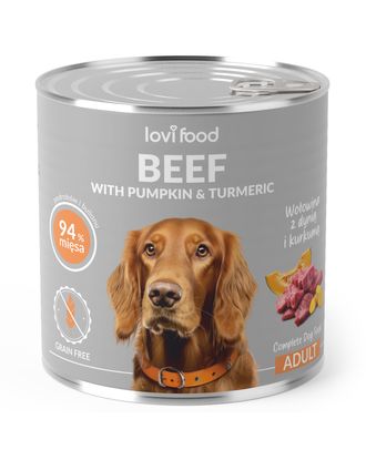 Lovi Food Beef with Pumpkin 800g - mokra karma dla psa, z wołowiną, dynią i kurkumą