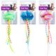 Flamingo Cat Howi Ball Ribbons - gumowa piłeczka dla kota, z futrem, wstążkami i dzwoneczkami
