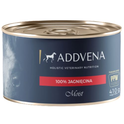 Addvena Moist 100% Jagnięcina 410g - mokra karma dla dorosłego psa, bez zbóż