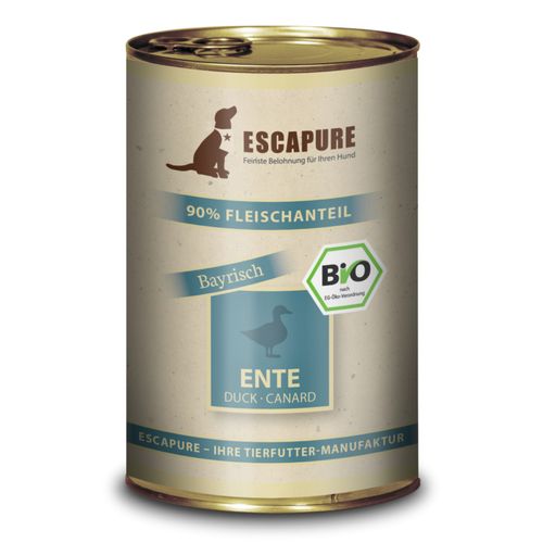 Escapure Ente Bio 400g - ekologiczna, mokra karma dla psa, kaczka, ziemniaki i zioła