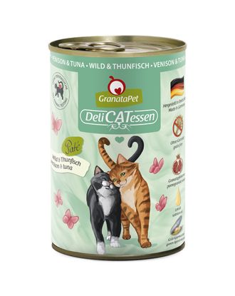 GranataPet DeliCatessen Venison &amp; Tuna - bezzbożowa mokra karma dla kota, dziczyzna i tuńczyk - 400g