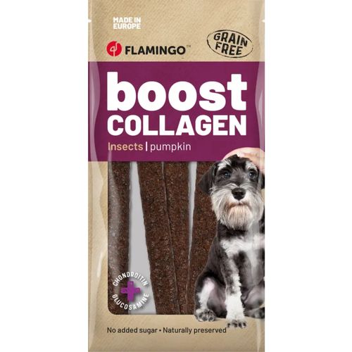 Flamingo Boost Sausage With Insects & Collagen 600g - kiełabasa dla psa, kolagenowy przysmak z insektami, 6 szt.