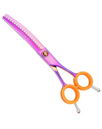 P&W ButterFly Curved Chunker Scissors 6,5" - degażówki groomerskie gięte, 19 ząbków typu chunkers