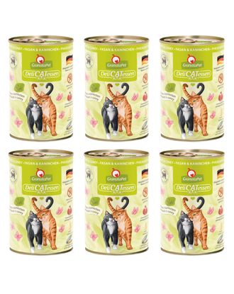 GranataPet DeliCatessen Pheasant & Coney - bezzbożowa mokra karma dla kota, bażant z królikiem - 6x 400g