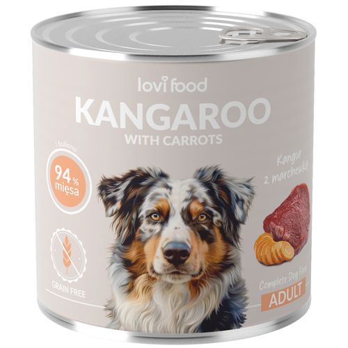 Lovi Food Kangaroo with Carrots 800g - mokra karma dla psa, z kangurem i marchewką