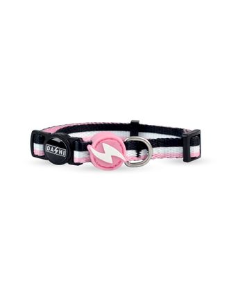 Dashi Stripes Pink & Black Cat Collar - obroża dla kota, paski różowo-czarne