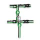 Dashi Stripes Green & Black Cat Harness + Leash - szelki i smycz dla kota, zestaw, zielono-czarne paski