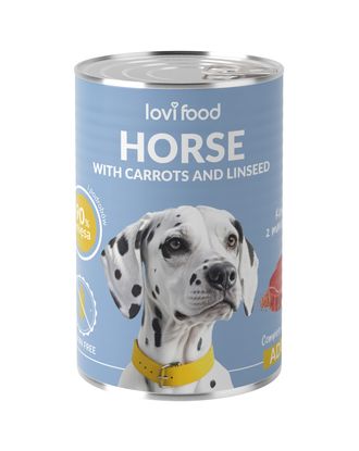 Lovi Food Horse with Carrots and Linseed 400g - mokra karma dla psa, z koniną, marchewką i siemieniem lnianym
