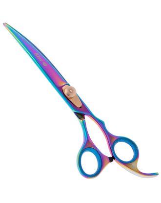 Geib Gold Rainbow Kiss Curved Scissors  - wysokiej jakości nożyczki gięte z mikroszlifem i tęczowym wykończeniem
