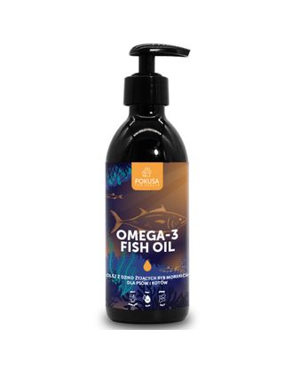 Pokusa Omega-3 Fish Oil - olej z z dziko żyjących ryb morskich dla psa i kota - 250ml