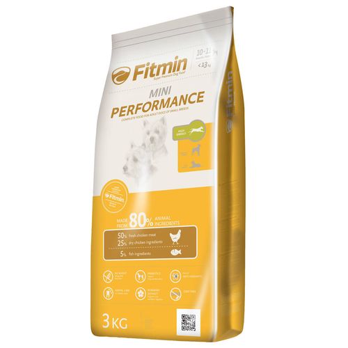 Fitmin Mini Performance 3kg - pełnowartościowa karma dla aktywnych dorosłych psów małych ras, z kurczakiem