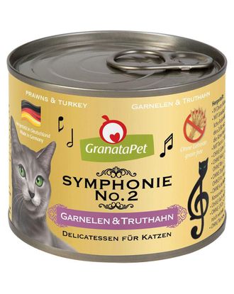 GranataPet Symphonie No.2 - wysokomięsna karma dla kota, z krewetki i indyk - 200g