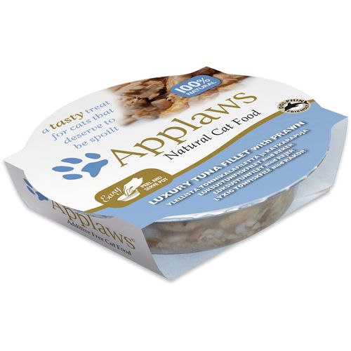 Applaws Luxury Tuna Fillet & Prawn 10x60g - karma mokra dla kota, tuńczyk z krewetką