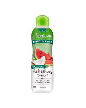 Tropiclean Refreshing 2in1 Pet Shampoo & Conditioner 355ml - naturalny szampon z odżywką dla psa i kota, o zapachu arbuza
