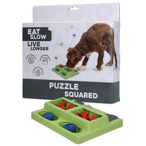 Eat Slow Live Longer Puzzle Squared - zabawka dla psa na inteligencję, kanciasta