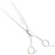 P&W Alfa Omega Curved Scissors - profesjonalne nożyczki groomerskie z krótkim uchwytem, gięte
