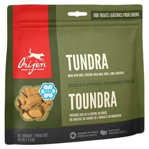 Orijen Tundra Treats 42,5g - bezzbożowe przysmaki dla psa, mięso kozy, jelenia, dzika, kaczki, jagnięciny i makreli